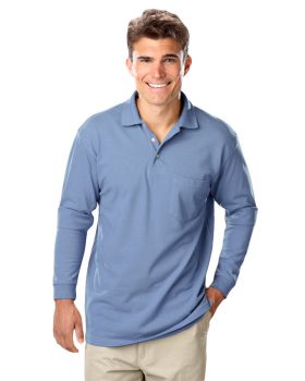 'BG7208 Adult Superblend L/S Pocketed Polo'
