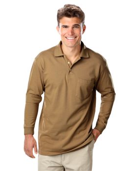 'BG7208 Adult Superblend L/S Pocketed Polo'