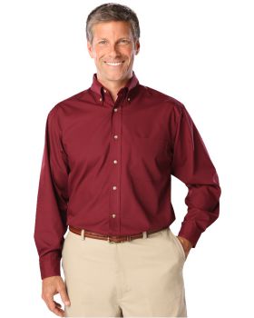 'BG7216 Men's L/S Superblend Poplin Shirt with Bone Buttons'