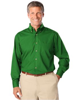 'BG7216 Men's L/S Superblend Poplin Shirt with Bone Buttons'