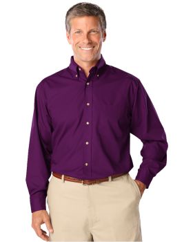 'BG7216 Men's L/S Superblend Poplin Shirt with Bone Buttons'