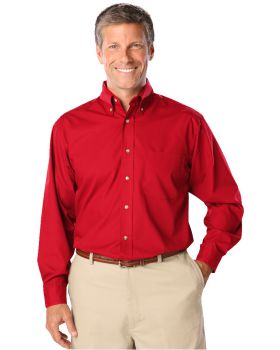 'BG7216 Men's L/S Superblend Poplin Shirt with Bone Buttons'