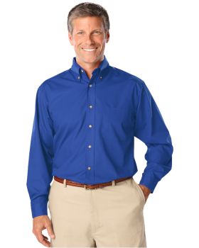 'BG7216 Men's L/S Superblend Poplin Shirt with Bone Buttons'