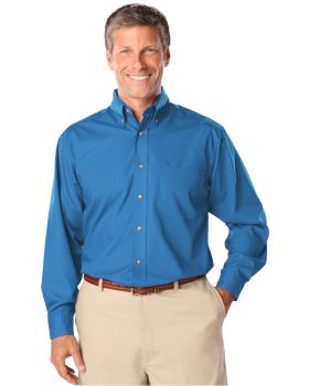 'BG7216 Men's L/S Superblend Poplin Shirt with Bone Buttons'