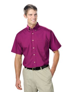 'BG7216S Men's S/S Superblend Poplin Shirt with Bone Buttons'