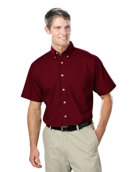 'BG7216S Men's S/S Superblend Poplin Shirt with Bone Buttons'