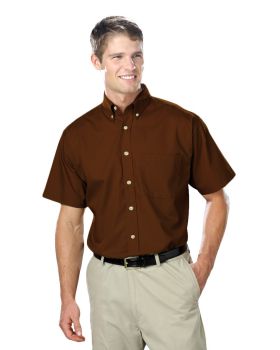 'BG7216S Men's S/S Superblend Poplin Shirt with Bone Buttons'