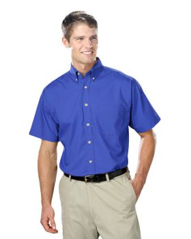 'BG7216S Men's S/S Superblend Poplin Shirt with Bone Buttons'