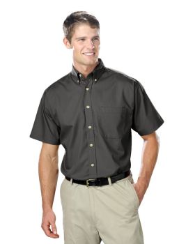 'BG7216S Men's S/S Superblend Poplin Shirt with Bone Buttons'
