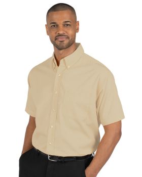 'BG7216S Men's S/S Superblend Poplin Shirt with Bone Buttons'