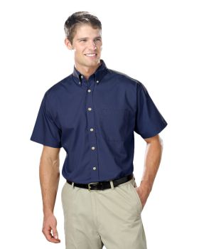 'BG7216S Men's S/S Superblend Poplin Shirt with Bone Buttons'