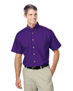 'BG7216S Men's S/S Superblend Poplin Shirt with Bone Buttons'