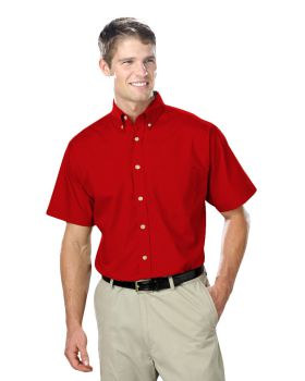 'BG7216S Men's S/S Superblend Poplin Shirt with Bone Buttons'