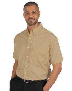 'BG7216S Men's S/S Superblend Poplin Shirt with Bone Buttons'