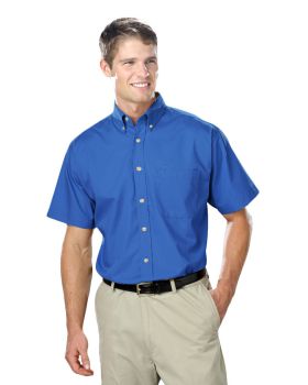'BG7216S Men's S/S Superblend Poplin Shirt with Bone Buttons'