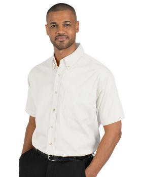 'BG7216S Men's S/S Superblend Poplin Shirt with Bone Buttons'