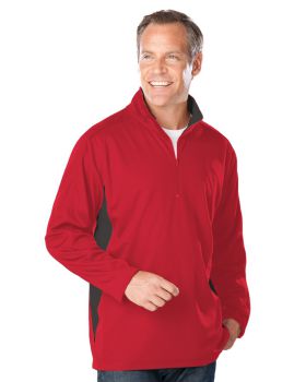 'BG7222 Men's Wicking L/S Zip Pullover'