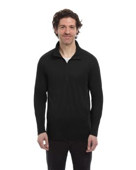 'BG7230 MENS WICKING SOLID 1/4 ZIP LS PULLOVER'