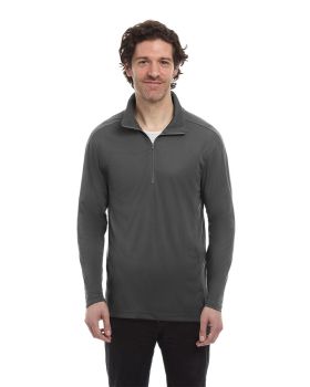 'BG7230 MENS WICKING SOLID 1/4 ZIP LS PULLOVER'