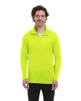 'BG7230 MENS WICKING SOLID 1/4 ZIP LS PULLOVER'