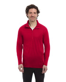 'BG7230 MENS WICKING SOLID 1/4 ZIP LS PULLOVER'