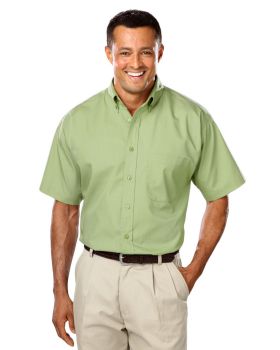'BG7266S Men's S/S Superblend Poplin Shirt with Matching Buttons'