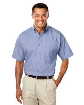 'BG7266S Men's S/S Superblend Poplin Shirt with Matching Buttons'