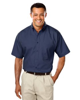'BG7266S Men's S/S Superblend Poplin Shirt with Matching Buttons'