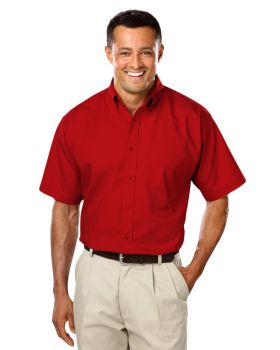 'BG7266S Men's S/S Superblend Poplin Shirt with Matching Buttons'