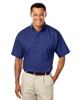 'BG7266S Men's S/S Superblend Poplin Shirt with Matching Buttons'