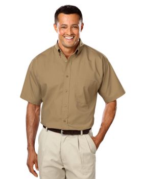 'BG7266S Men's S/S Superblend Poplin Shirt with Matching Buttons'