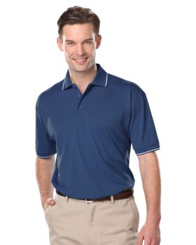 'BG7301 Men's Striped Trim Value Wicking Polo'