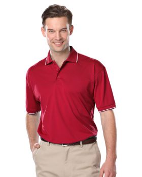 'BG7301 Men's Striped Trim Value Wicking Polo'