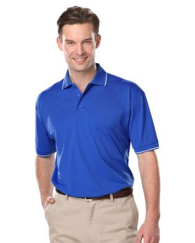 'BG7301 Men's Striped Trim Value Wicking Polo'