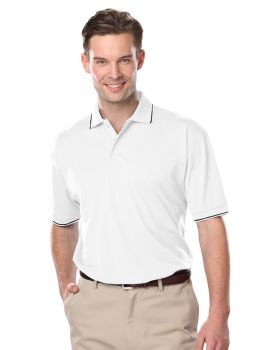 'BG7301 Men's Striped Trim Value Wicking Polo'