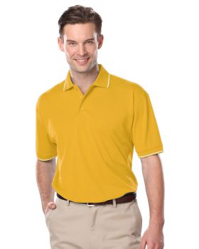 'BG7301 Men's Striped Trim Value Wicking Polo'