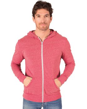 'BG7308 Adult Triblend Contrast Zip Front Hoodie'
