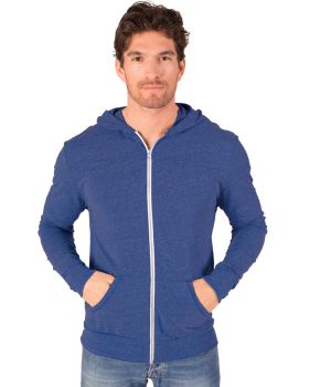 'BG7308 Adult Triblend Contrast Zip Front Hoodie'