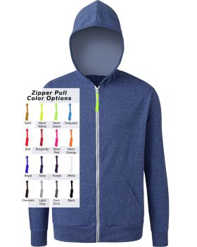 'BG7308B Custom Zipper Pull Triblend Hoodie'
