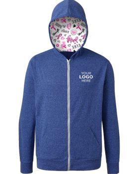 'BG7308HC BCA Tri-blend Zip-front Hoodie'