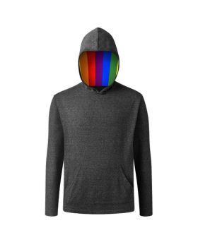 'BG7309HP Pride Triblend Contrast Zip Front Hoodie'