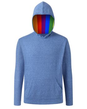 'BG7309HP Pride Triblend Contrast Zip Front Hoodie'