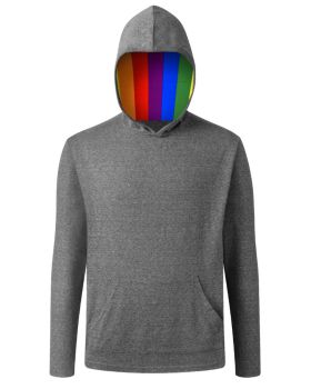 'BG7309HP Pride Triblend Contrast Zip Front Hoodie'