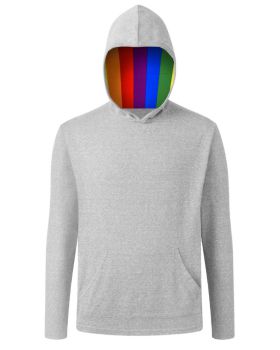 'BG7309HP Pride Triblend Contrast Zip Front Hoodie'