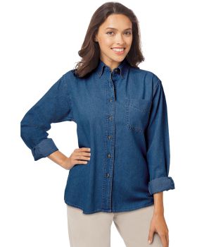 'BG8202 Ladies' L/S 100% Cotton Denim Shirt'