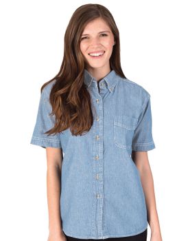 'BG8202S Ladies' S/S 100% Cotton Denim Shirt'