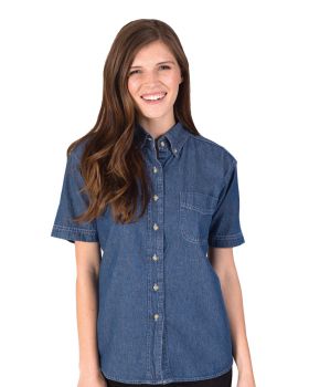 'BG8202S Ladies' S/S 100% Cotton Denim Shirt'