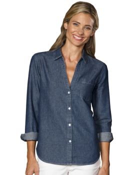 'BG8203 Ladies L/S Untucked Denim'