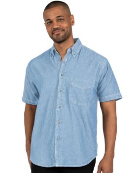 'BG8206S Men's S/S 100% Cotton Denim Shirt'