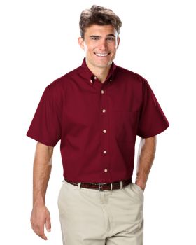 'BG8213S Men's S/S 100% Cotton Twill Shirt'